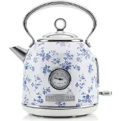 Laura Ashley Wasserkocher – 1,7 l, 2200 W, Leuchtanzeige, Temperaturanzeige, kabellos, Trockengehschutz – China Rose Design von