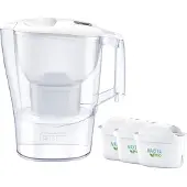Brita Wasserfilterkanne - Aluna Cool Memo, 2.4 l, 3 Filter, weiß