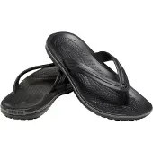 Crocs Herren Crocbrand Flip Flop in Schwarz Grau