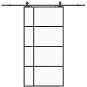 Syfax Schiebetür mit Beschlag Schwarz 102,5x205 cm ESG-Glas