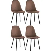 CLP 4er Set Esszimmerstühle Napier gepolstert bis 150 kg belastbar braun Material Kunstleder