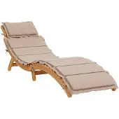 Syfax | Sonnenliege | mit Kissen taupe 55 x 184 x 64cm Massivholz Akazie