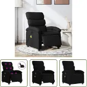 The Living Store Massagesessel Elektrisch Schwarz Stoff