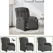 The Living Store Relaxsessel Elektrisch Dunkelgrau Stoff