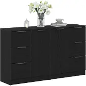 vidaXL Sideboard Schwarz Eichen-Optik 120 x 30 x 70 cm Holzwerkstoff