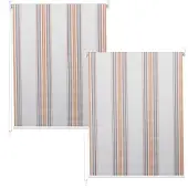 Mendler 2er-Set Rollo MCW-D52, Fensterrollo Seitenzugrollo Jalousie, 120x230cm Sonnenschutz blickdicht grau/braun/orange