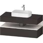 Duravit Qatego Konsolenwaschtischunterbau, 1 Auszug, 1 Schubkasten, Ausschnitt mittig, 1200x550x600mm, Nische Weiß Supermatt, QA4732084800010