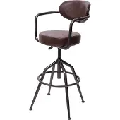 Mendler Barhocker MCW-H10f, Barstuhl Tresenhocker Drehhocker, höhenverstellbar industrial Wildleder-Optik vintage braun