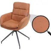 Mendler Esszimmerstuhl MCW-K32, Küchenstuhl Lehnstuhl Stuhl, drehbar Auto-Position, Stoff MVG Wildleder-Optik braun