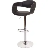 Mendler Barhocker MCW-A47b, Barstuhl Tresenhocker, Retro-Design, Holz Kunstleder schwarz