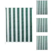 Mendler 4er-Set Rollo HWC-D52, Fensterrollo Seitenzugrollo Jalousie, 120x230cm Sonnenschutz blickdicht grün/weiß