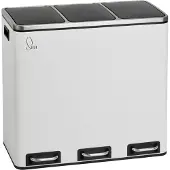 SVITA TM3X18 Treteimer 54 Liter 3x 18L weiß Abfalleimer Mülleimer Mülltrennung Stahl