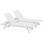 Oviala 2er-Set Klappsonnenliegen Weiß - Tahiti