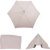 Mendler Ersatz-Bezug für Sonnenschirm Lissabon, Sonnenschirmbezug Ersatzbezug, Ø 3m Polyester 6 Streben creme