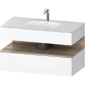 Duravit Einbauwaschtisch-Möbel-Set Qatego 100x55x60cm, E Marmor/w ma, Konsolen-Waschtischunterbau