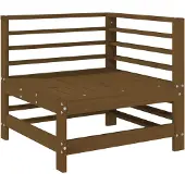 vidaXL Garten-Ecksofa Honigbraun Massivholz Kiefer