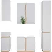 Vicco Badmöbel-Set Gloria Weiß 5 Teile, Model 40891