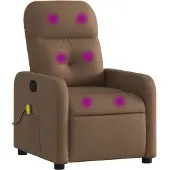 Syfax Brauner Stoff Massagesessel mit 6-Punkt-Vibrationsmassage, manueller Liegefunktion, 66x89x96 cm (B x T x H)