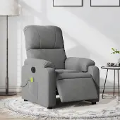 vidaXL Massagesessel Fernsehsesel Elektrisch Dunkelgrau Mikrofasergewebe 3204924