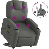 Sonstiges Massagesessel mit Aufstehhilfe Dunkelgrau Stoff