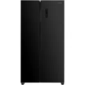 HEISSNER HSBS-HM532NFGBKE++, Freistehend, Amerikanische Tür, Schwarz, 2 Tür(en), Berührung, LED