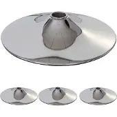 Mendler 4er-Set Fußplatte Fuß Fußteller für Barhocker Loungesessel, chromoptik Ø 41cm