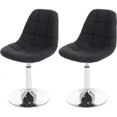 Mendler 2er-Set Esszimmerstuhl MCW-A60, Dehstuhl Stuhl, Chrom Textil dunkelgrau