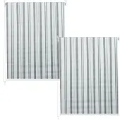 Mendler 2er-Set Rollo MCW-D52, Fensterrollo Seitenzugrollo Jalousie, 120x230cm Sonnenschutz blickdicht grau/weiß