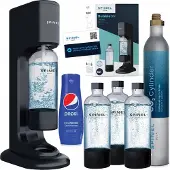Spinel Soda Soda BubbleON Wassersprudler Set Schwarz 3 Flaschen Pepsi Sirup