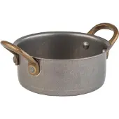 Assheuer & Pott APS 40785 Serviertopf VINTARA, Edelstahl, Ø 11,5 cm, Höhe 5 cm, 0,35 Liter, Antik-Edelstahl-Look