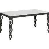 Itamoby Ausziehbarer Tisch 90x160/420 cm Karamay Evolution Gestell Weiß Esche Anthrazit