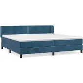 Syfax Boxspringbett mit Matratze Dunkelblau 200x200 cm Samt