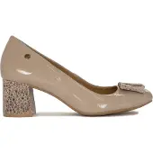 MACIEJKA Beige Naturleder Schuhe mit quadratischem, niedrigem Absatz und bunter Schleife