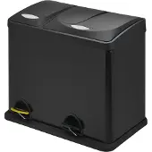 SVITA TC2 Combo26 Papierkorb Mülleimer Mülltrennung Edelstahl 8L+18L Silber