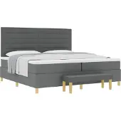 Syfax Boxspringbett mit Matratze Dunkelgrau 200 x 200 cm Stoff