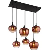 Globo Hängeleuchte Metall schwarz matt, 6x E27