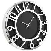 Almina elegante Wanduhr für Ihr Zuhause 60 cm mit Ziffern Schwarz/Silber