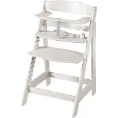 Roba 7562NG-N, Umbaubarer Hochstuhl, Harter Sitz, Steinfarbe, Einfarbig, 3-Punkt, Holz