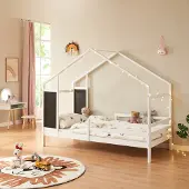 En.casa Kinderbett 'Lorenskog' 90x200 cm Weiß