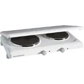 Rommelsbacher Doppelkochplatte THL 2597/A, langlebige Gussheizplatten, emailliertes Gehäuse, stufenlose Temperaturregelung, Überhitzungsschutz,2 Heizplatten: 145 mm Ø, 1000 Watt / 180 mm Ø, 1500 W, Abdeckung