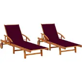Prolenta Maison Exclusive - Sonnenliegen 2 Stk. mit Auflagen Massivholz Akazie