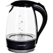 Esperanza EKK011K, 1,7 l, 2200 W, Schwarz, Grau, Transparent, Kunststoff, Glas
