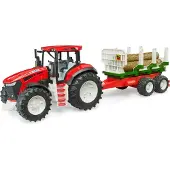 BRUDER Roadmax Traktor mit Holzanhänger