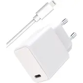 Wow , 20W USB-C Ladegerät mit 1m USB-C-Lightning-Kabel, Weiß