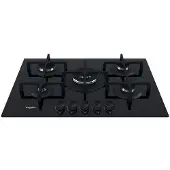 Whirlpool GOA 7523/NB1, Schwarz, Integriert, 73 cm, Gaskochfeld, Glas, 5 Zone(n)