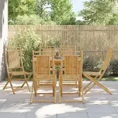 vidaXL Möbel Gartenstühle 6 Stk. Klappbar 46x66x99 cm Bambus - Esstischstuhl 3278512