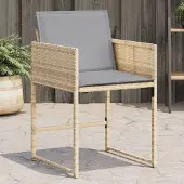 vidaXL Gartenstühle mit Kissen 4 Stk. Beigemischung Poly Rattan 365006
