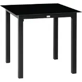 Outsunny Gartentisch Esstisch für Garten Balkontisch für 4 Personen Schwarz