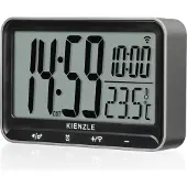 KIENZLE Funkwecker digital 2 Weckzeiten Schlummerfunktion Temperaturanzeige großes Display Hintergrundbeleuchtung Touch Tasten