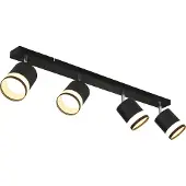 Globo Lighting Strahler Metall schwarz matt, Metall schwarz matt, Kunststoff opal, LxBxH: 800x82x185mm, inkl. 4x GX53 LED 7W 230V, 600lm Source, 364lm Output, 3000K, LED Leuchtmittel inkl. 10161